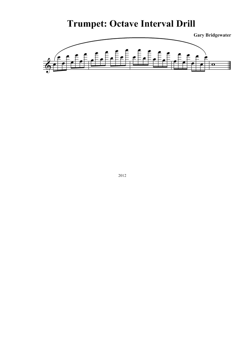 Trumpet Trumpet Octave Interval Drill